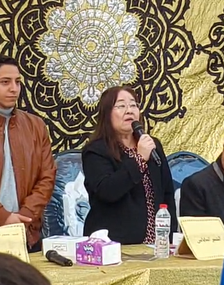 الخبيرة اليابانية كايوكا سينسيه تردد النشيد الوطني المصري