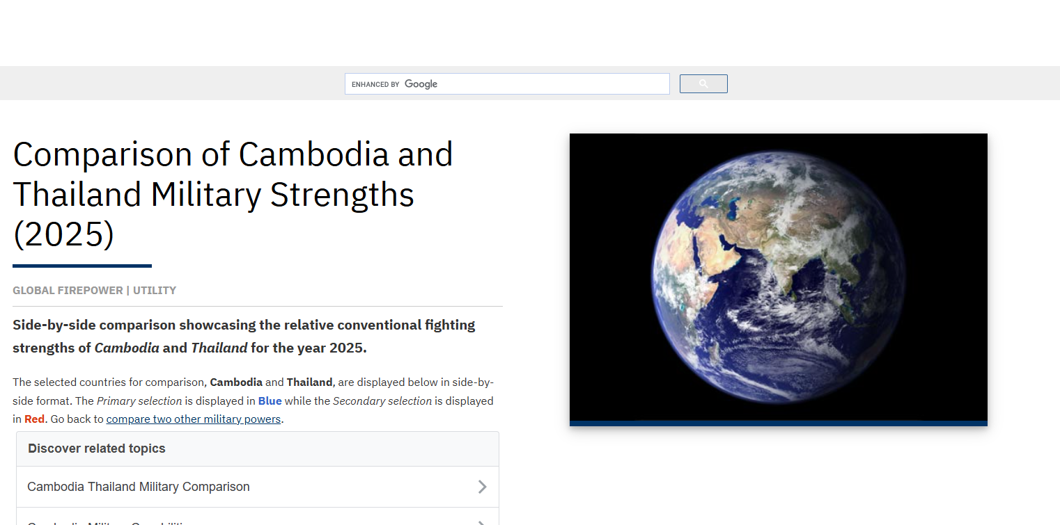 مقارنة عسكرية بين كمبوديا وتايلاند