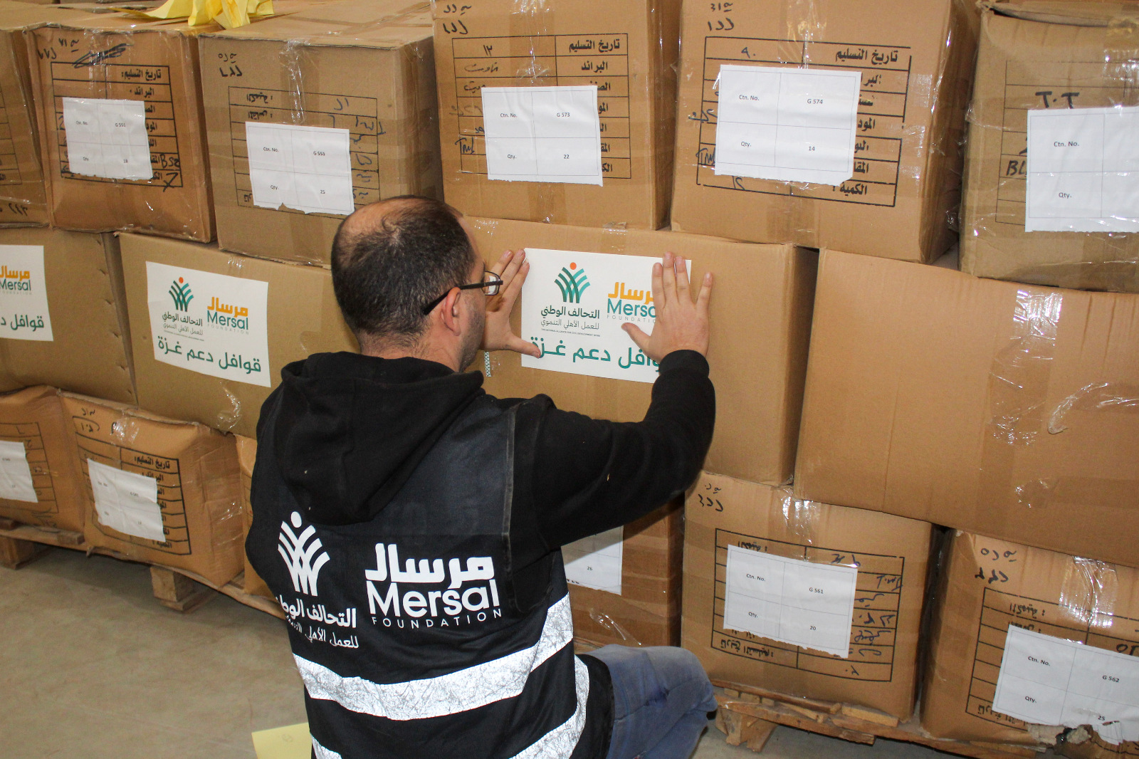 مرسال عضو التحالف الوطني تدعم قطاع غزة بـ16 شاحنة مساعدات خلال ديسمبر (2)