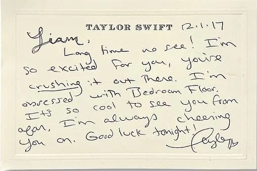 رسالة تايلور سويفت إلى ليام باين رسالة تايلور سويفت إلى ليام باين