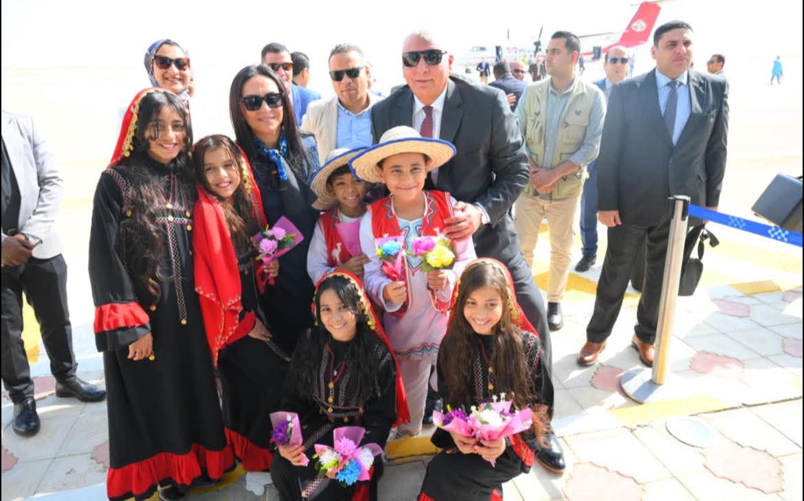 جانب من مراسم استقبال وزيرة التضامن الاجتماعي