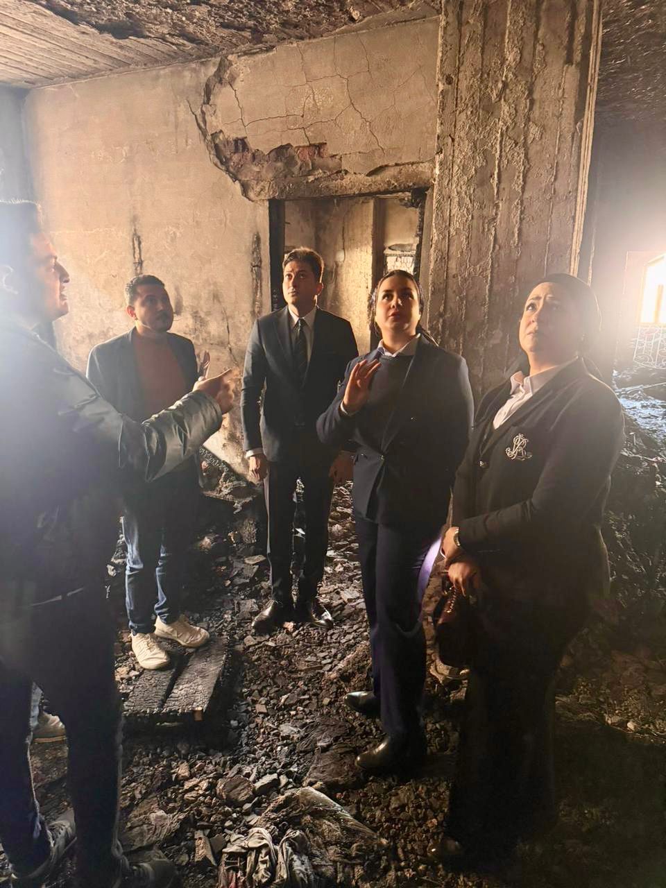 النيابة الإدارية تعاين حريق سوق تجاري بالمنصورة (8)