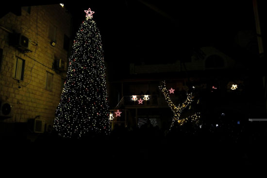 زينة وشجرة عيد الميلاد فى جنين