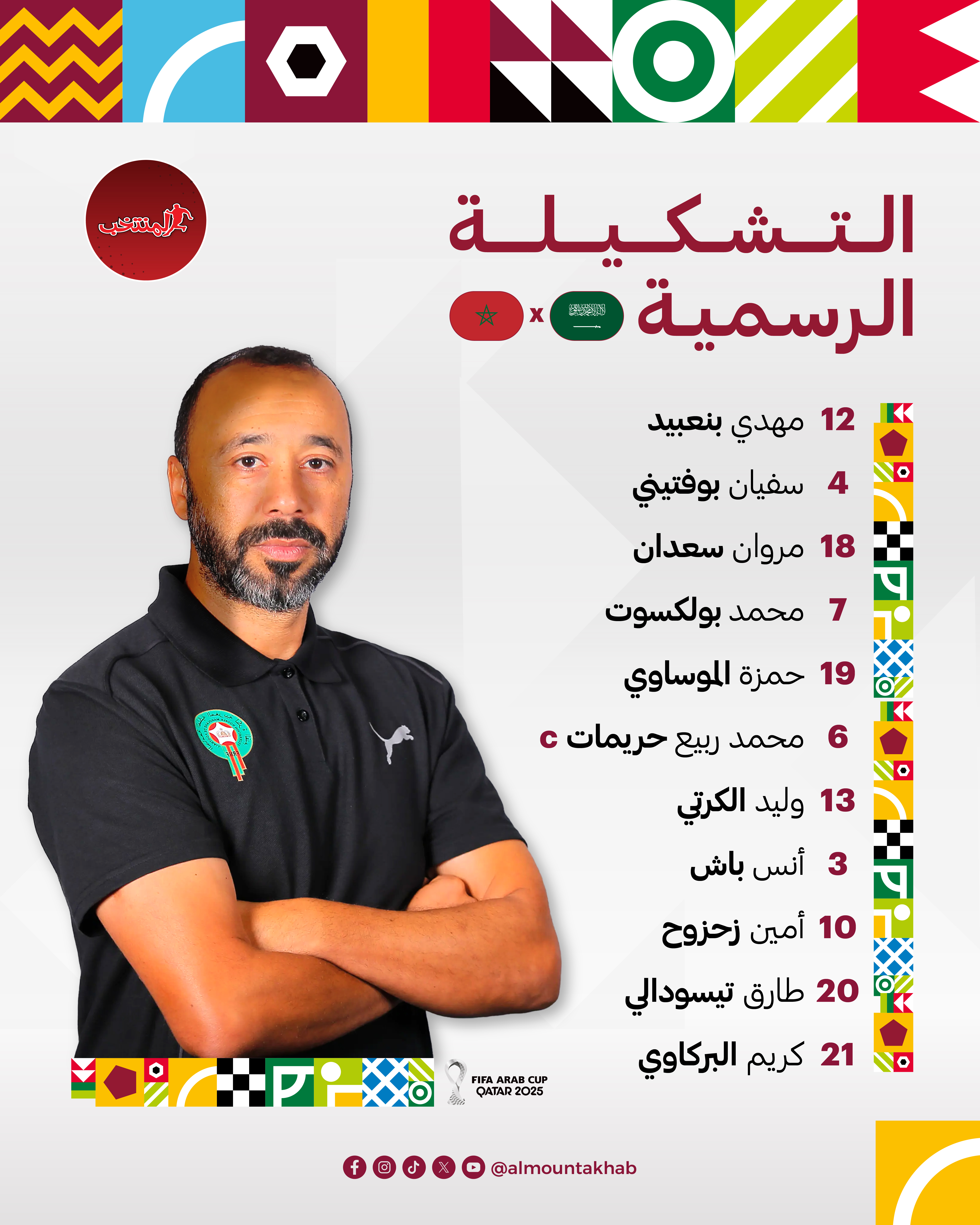 تشكيل المغرب ضد السعودية