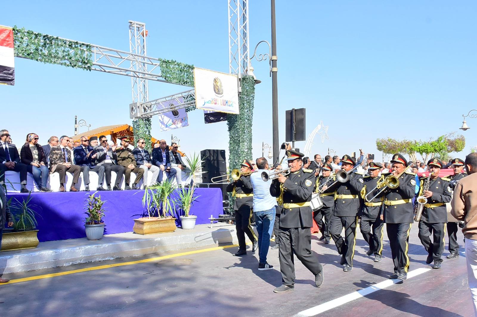 فرقة الموسيقي العسكرية خلال احتفال العيد القومى للأقصر