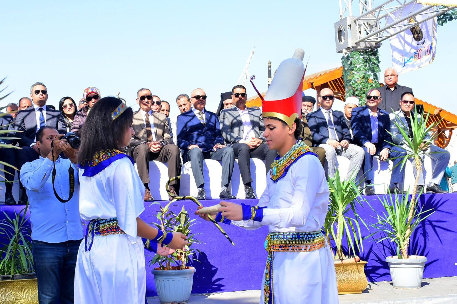 عروض فرعونية للاطفال خلال احتفالية العيد القومى