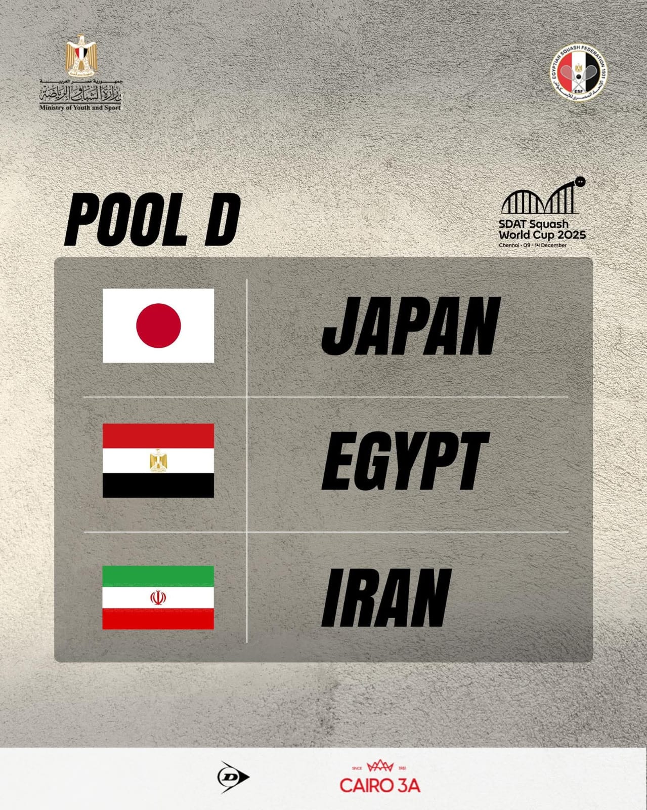 مجموعة مصر في كأس العالم للاسكواش