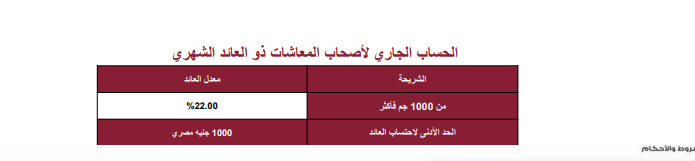 الحساب الجارى لاصحاب المعاشات