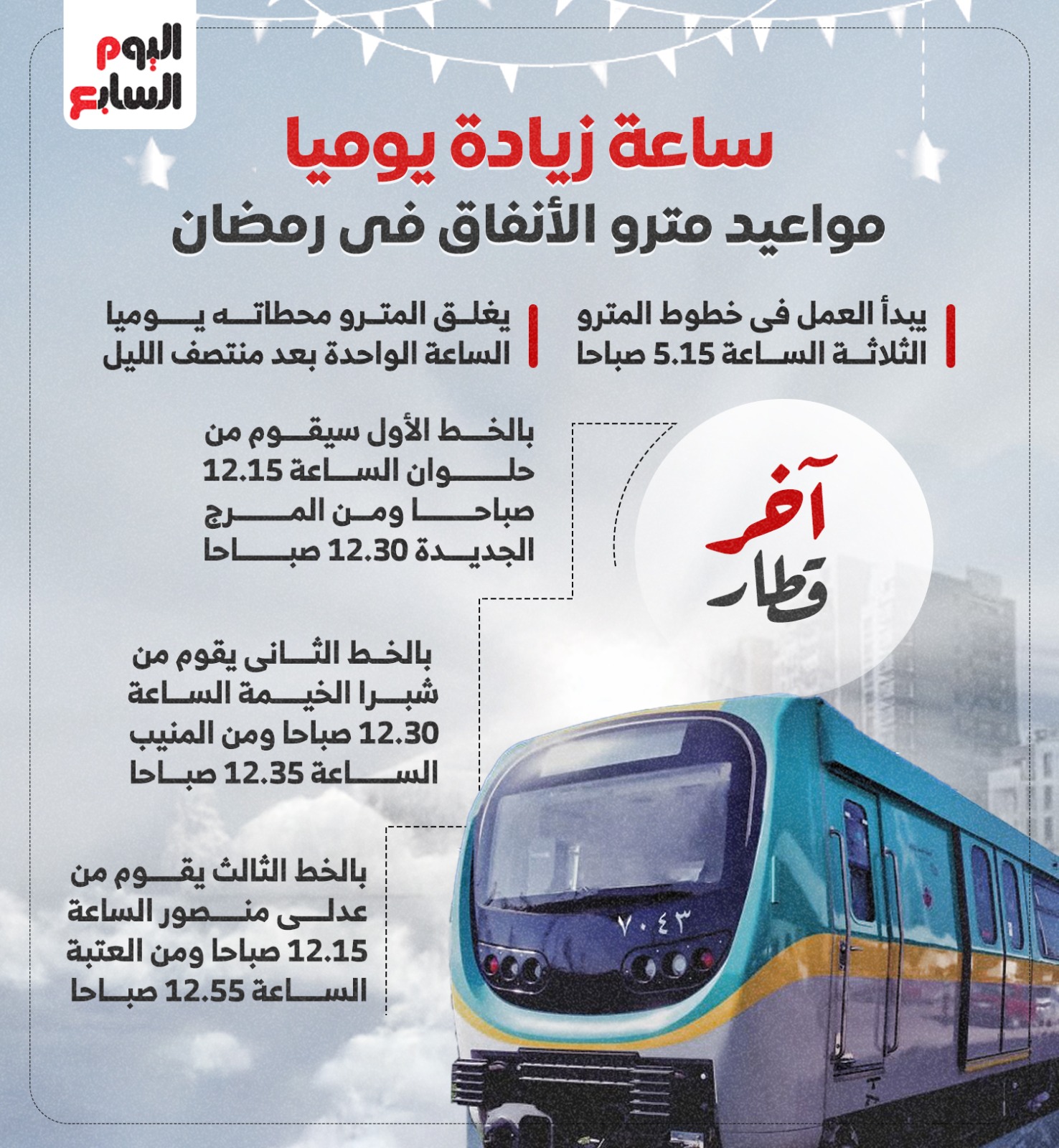 مواعيد مترو الأنفاق فى رمضان مواعيد مترو الأنفاق فى رمضان