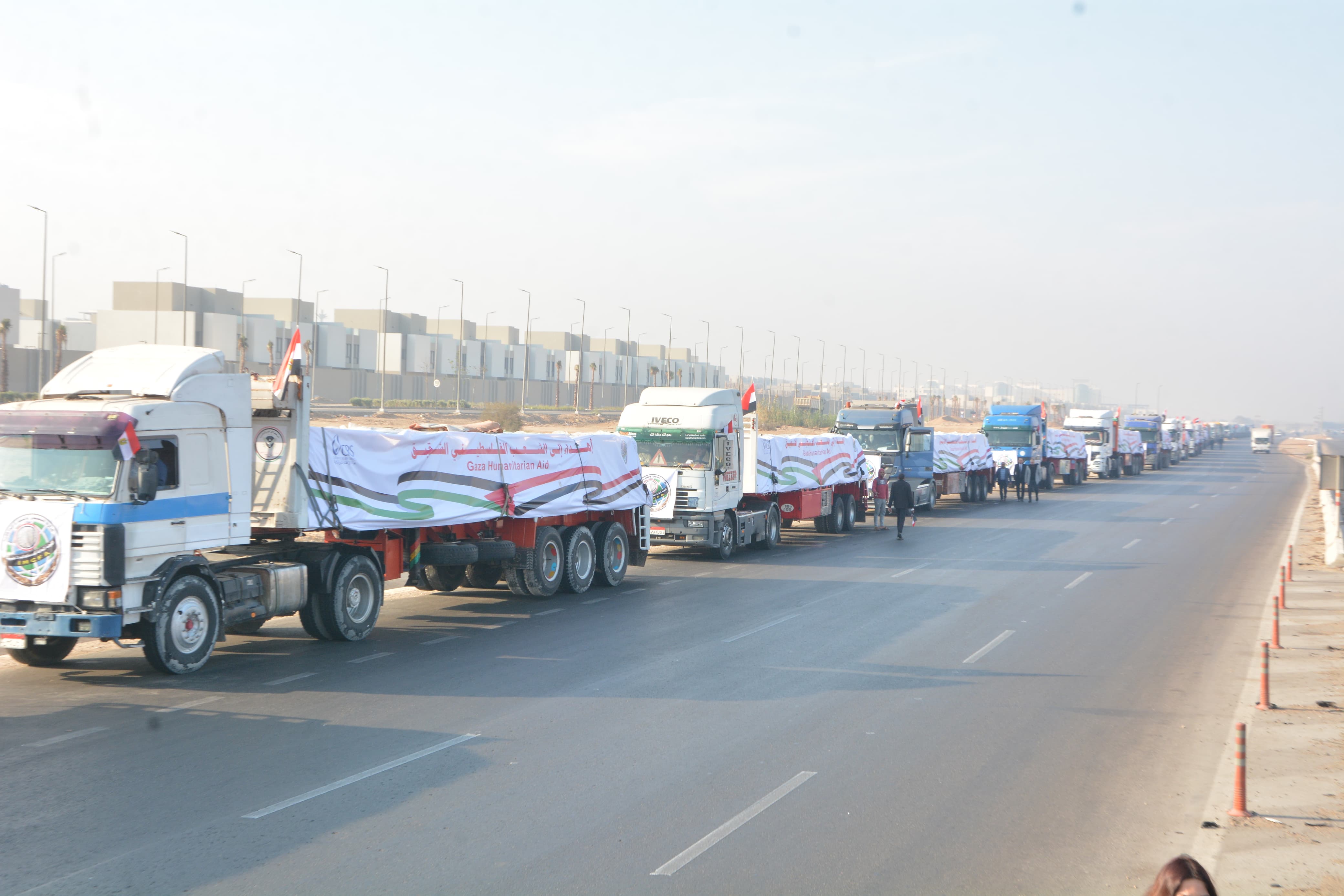 إطلاق قوافل مساعدات  جديدة من لجنة المساعدات الاجنبية لقطاع غزة