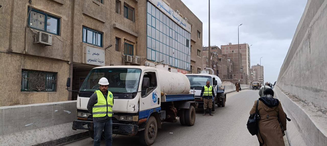 انتشار معدات شركة مياه القليوبةي بالشوارع انتشار معدات شركة مياه القليوبةي بالشوارع