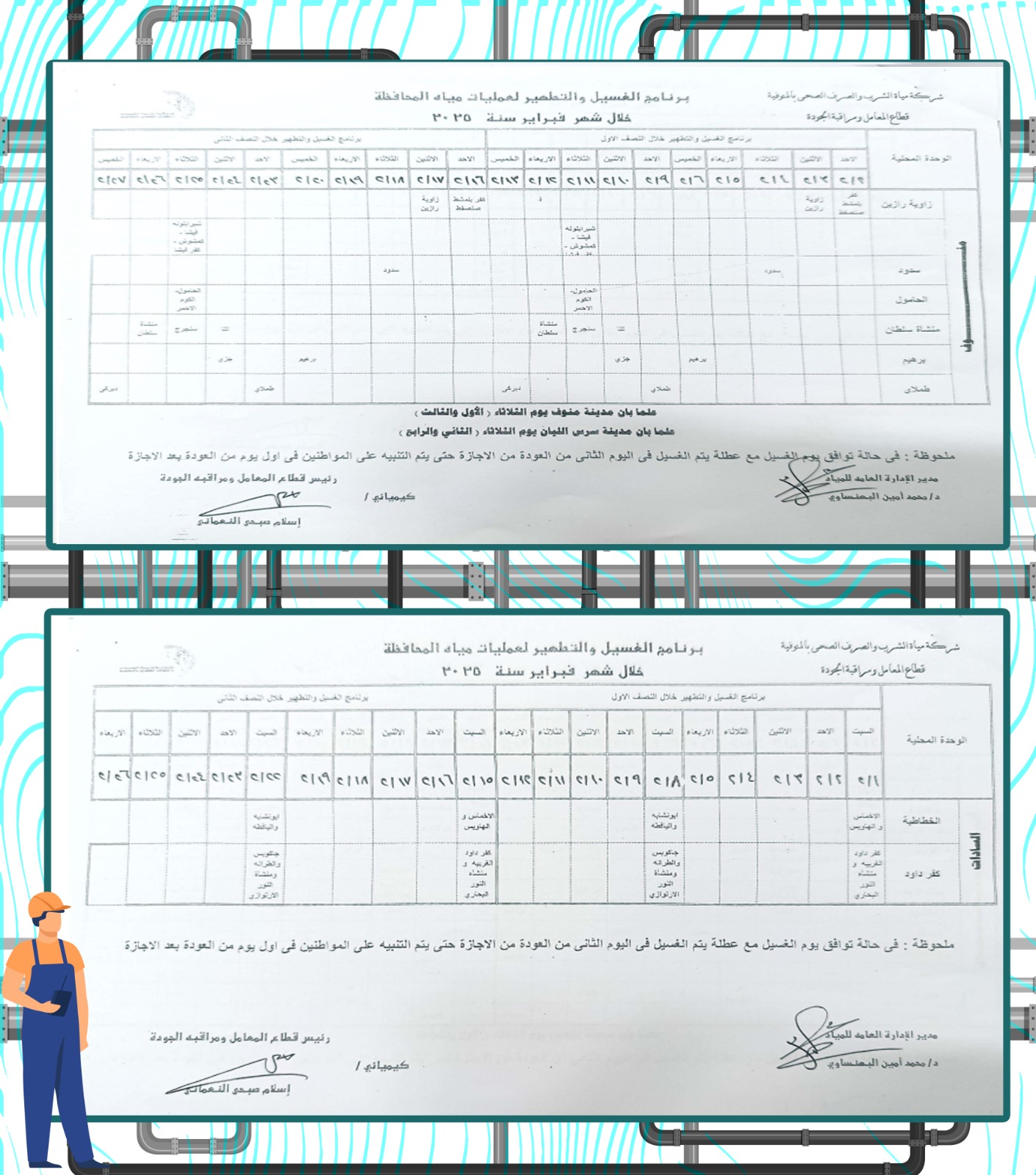 خطة غسيل شبكات المياه خلال شهر فبراير 2025 (1)