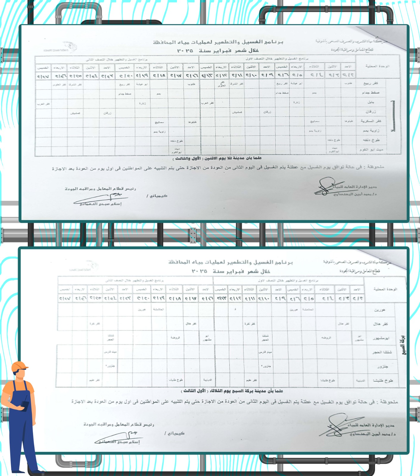 خطة غسيل شبكات المياه خلال شهر فبراير 2025 (2)