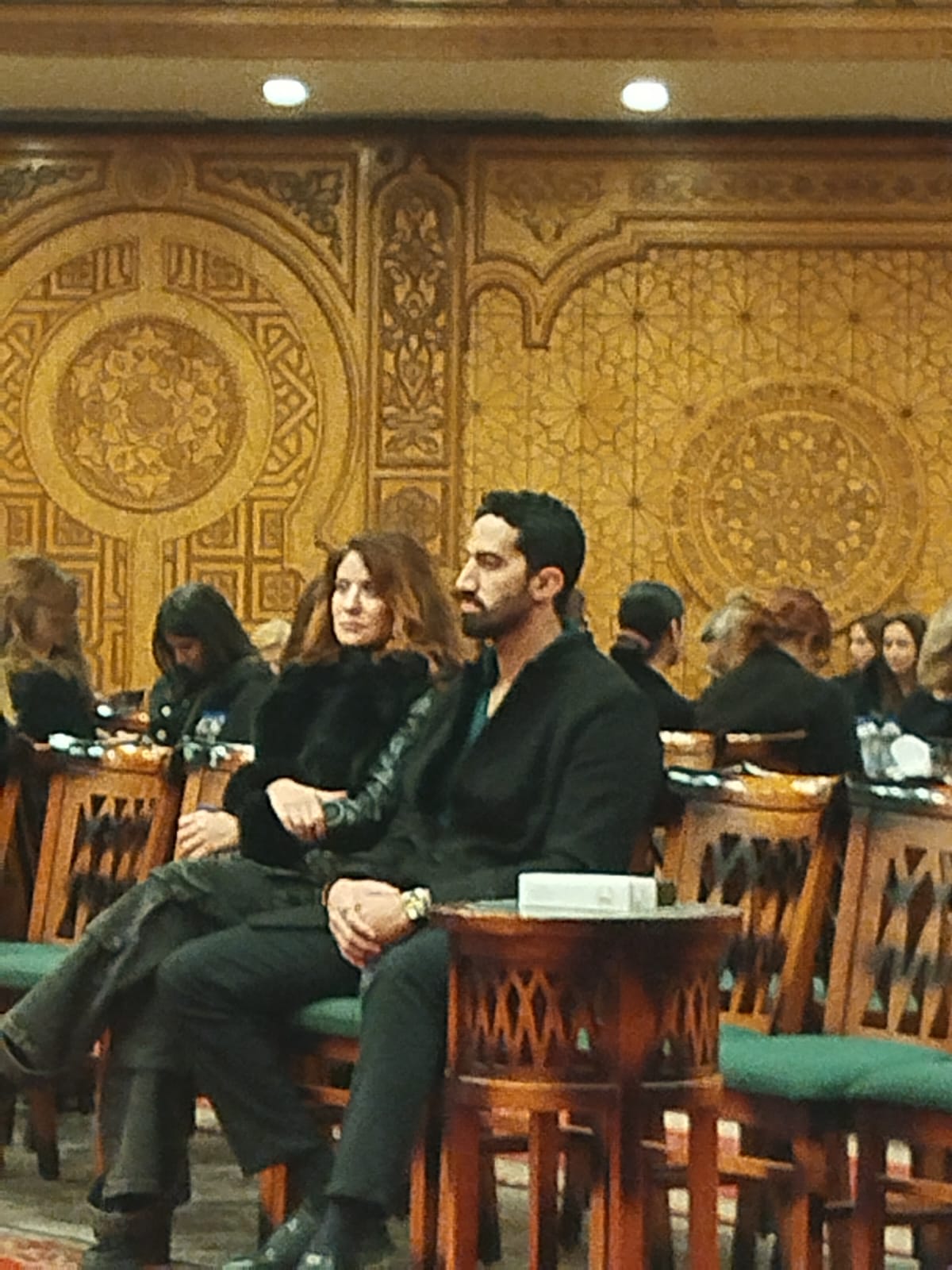 رزان مغربي ودره وهيدى كرم  وتامر حبيب ٠في عزاء والدة  زوجه  تامر هجرس (2)