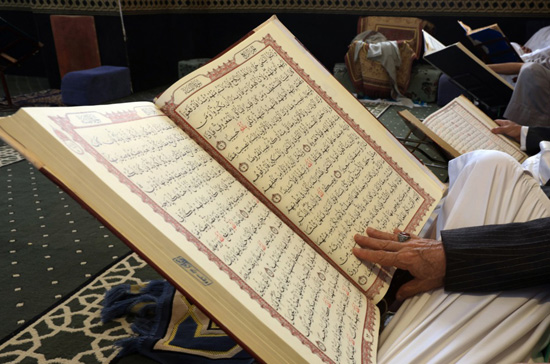 قراءة قرآن ومصاحف نادرة.  فعاليات معرض المخطوطات الإسلامية في صنعاء (5)
