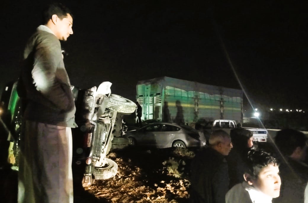 حادث انقلاب 4 سيارات على طريق الساحل الشمالي حادث انقلاب 4 سيارات على طريق الساحل الشمالي