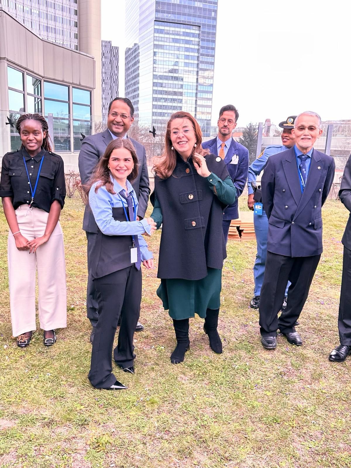 الدكتورة غادة والى خلال احتفالية قرع الأجراس من اجل السلام بآلامم المتحدة