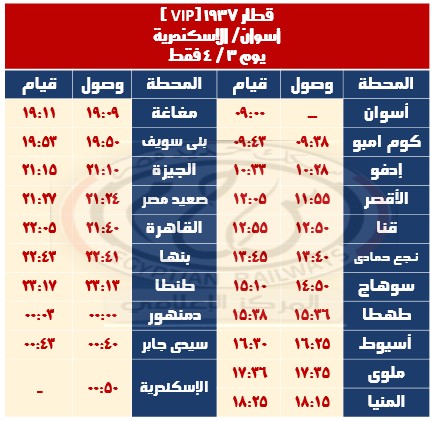 قطار اسوان - الاسكندرية قطار اسوان - الاسكندرية