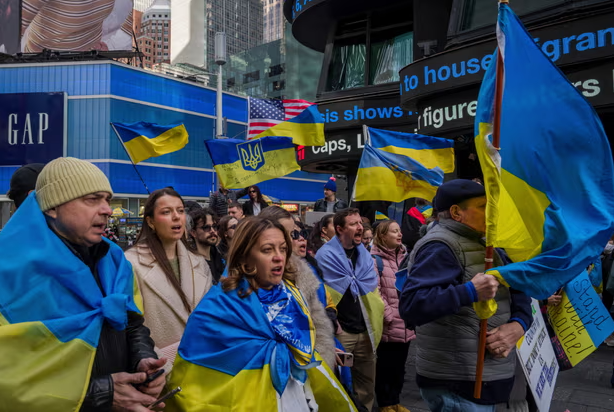 احتجاجات تأييد أوكرانيا فى أمريكا