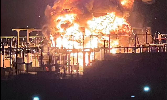 حريق محطة الكهرباء