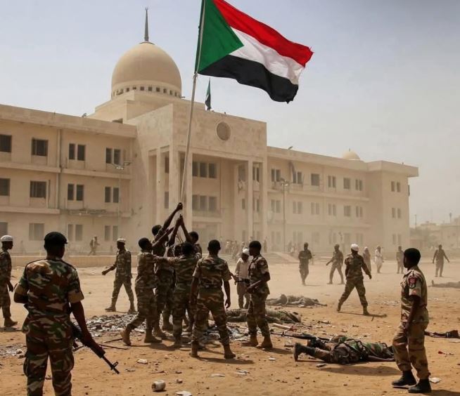 رفع العلم بمحيط القصر