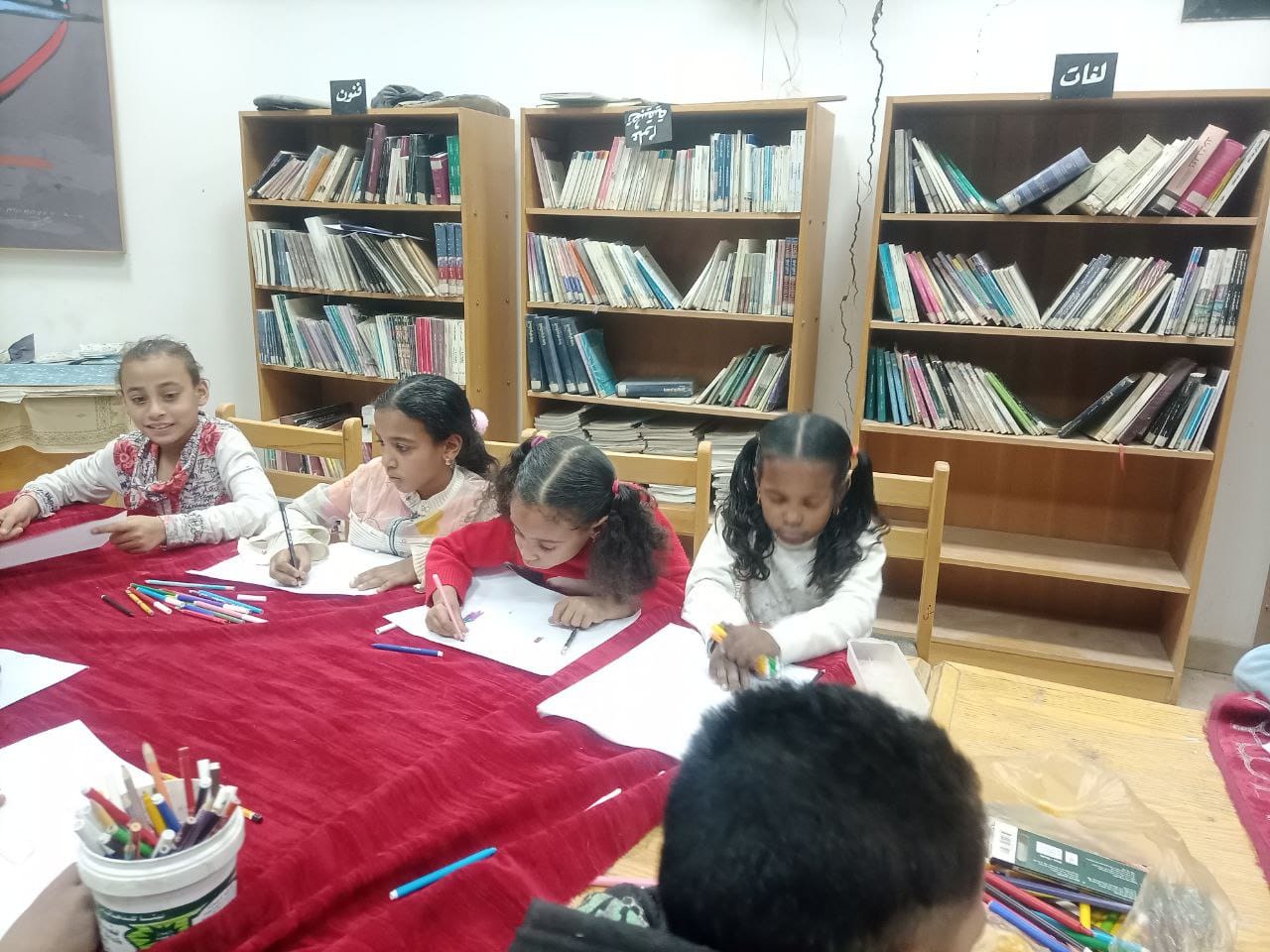 جانب من الورش التعليمية لدعم الأطفال بالأقصر