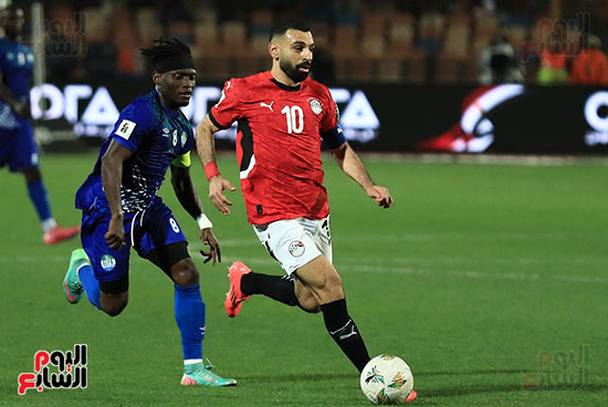 محمد صلاح خلال المباراة محمد صلاح خلال المباراة