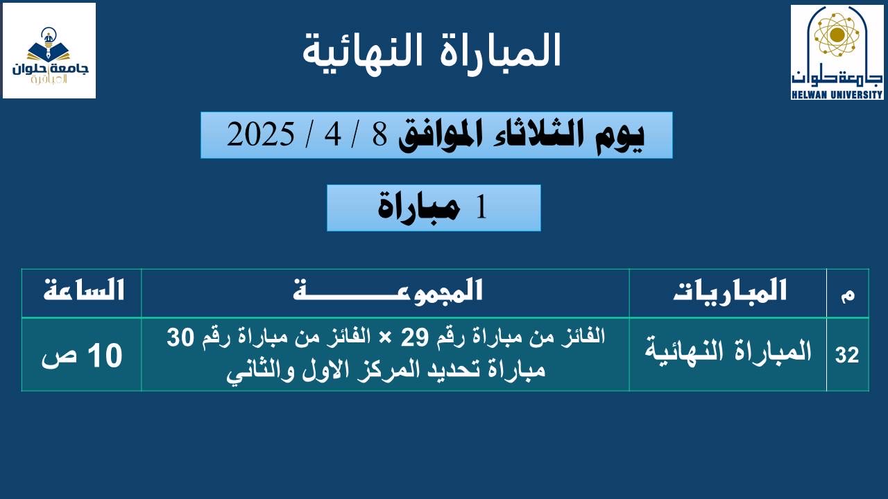 موعد المباراة النهائية موعد المباراة النهائية