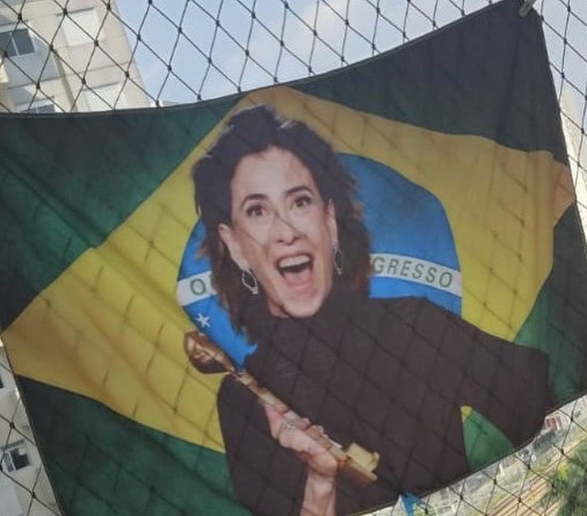صورة فرناندا توريس على العلم البرازيلى صورة فرناندا توريس على العلم البرازيلى