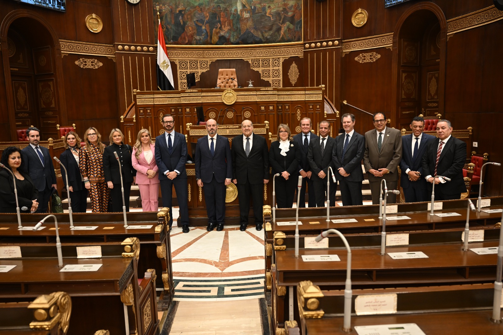 جانب من زيارة الوفد الإسباني لمجلس الشيوخ