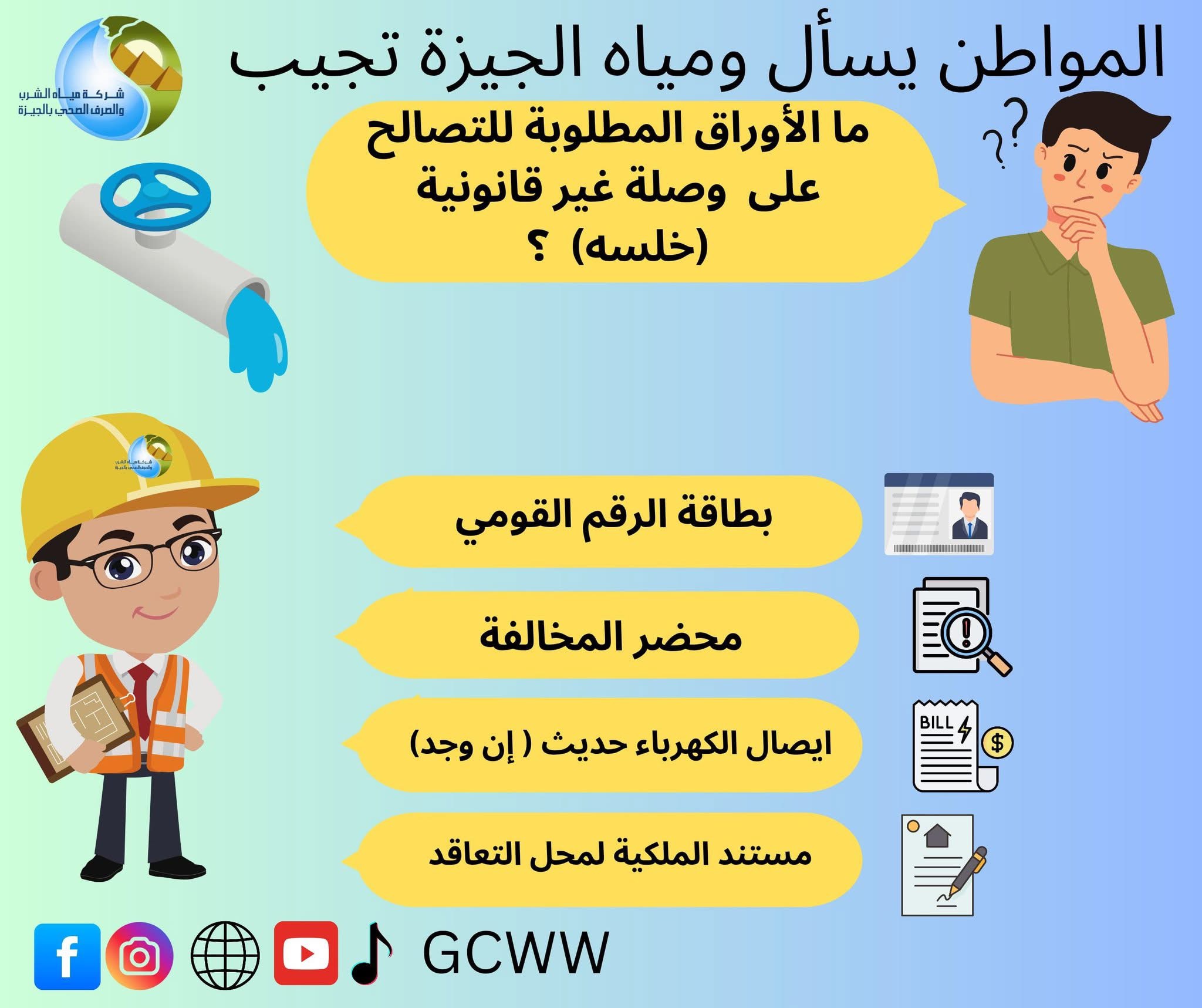 المستندات المطلوبة للتصالح على وصلة مياه غير قانونية المستندات المطلوبة للتصالح على وصلة مياه غير قانونية