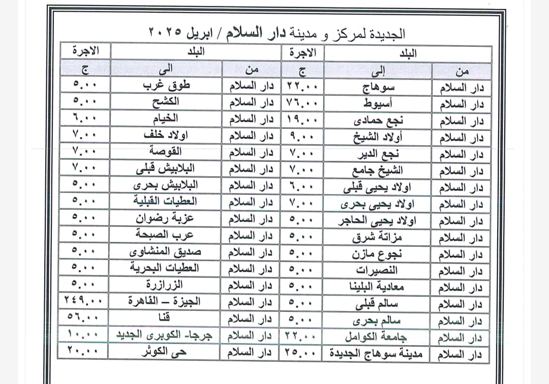  التعريفة الجديدة لنقل الركاب (6)