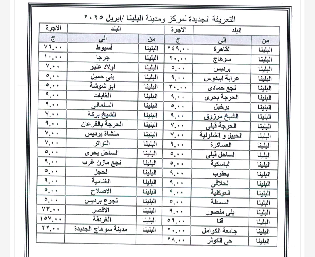  التعريفة الجديدة لنقل الركاب (7)