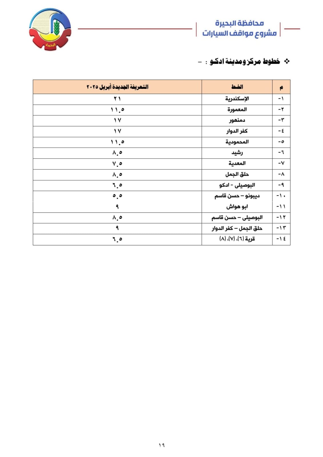 تعريفة الركوب الجديدة بالبحيرة (6)