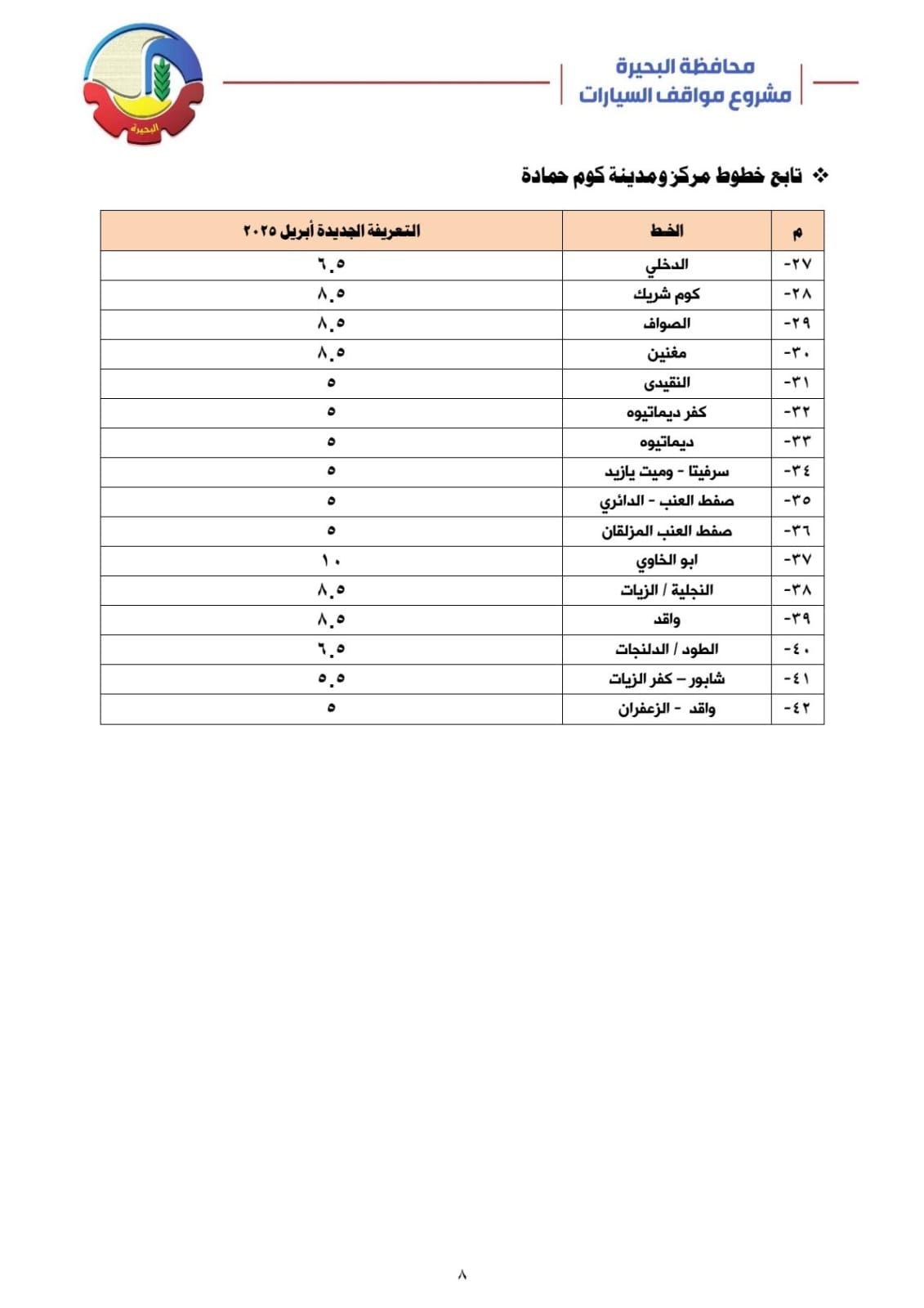تعريفة الركوب الجديدة بالبحيرة (16)