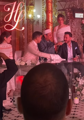 عقد قران ليلي زاهر وهشام جمال