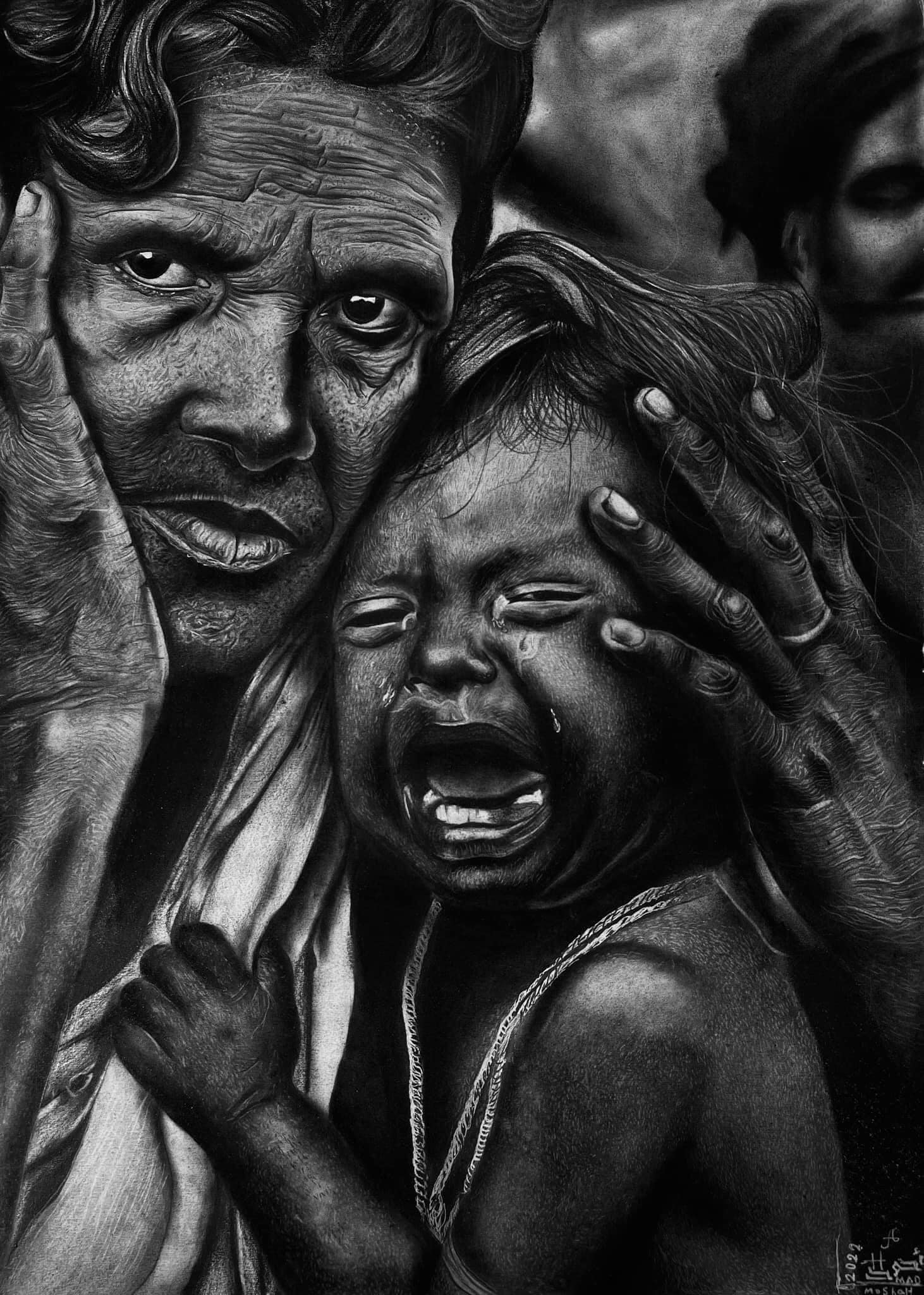 رسمه لطفل وسيدة مسنة رسمه لطفل وسيدة مسنة