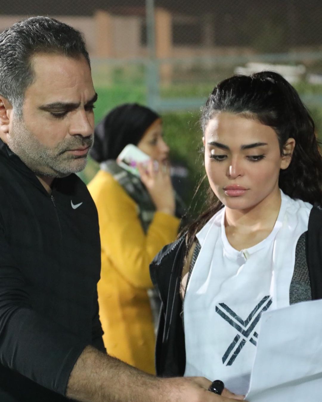 محمد شاهين مع اسماء جلال