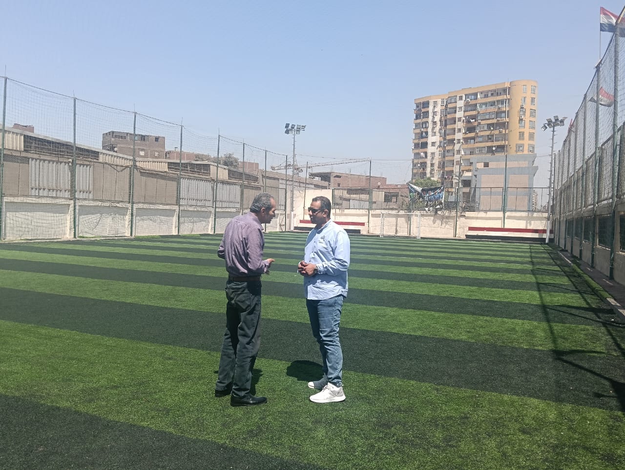 مدير الشباب والرياضة بالقليوبية خلال الجولة مدير الشباب والرياضة بالقليوبية خلال الجولة