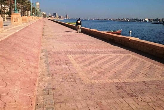 تطوير كورنيش النيل بمدينة رشيد بالبحيرة