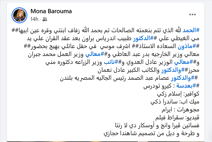 منى بارومة والدة مي الغيطى