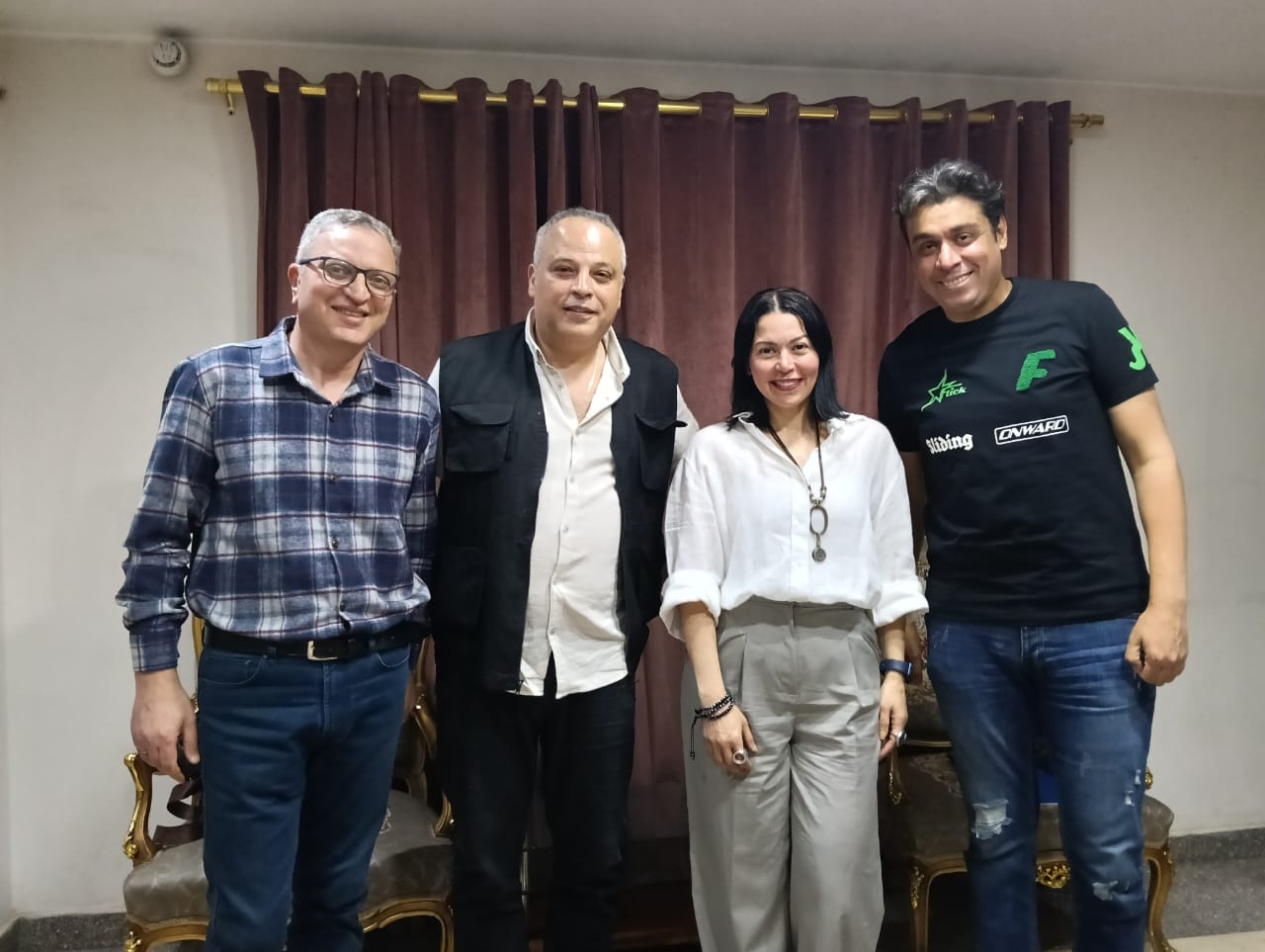 لقاء الخميسي وتامر عبد المنعم واملخرج محسن رزق والفنان طارق مرسي
