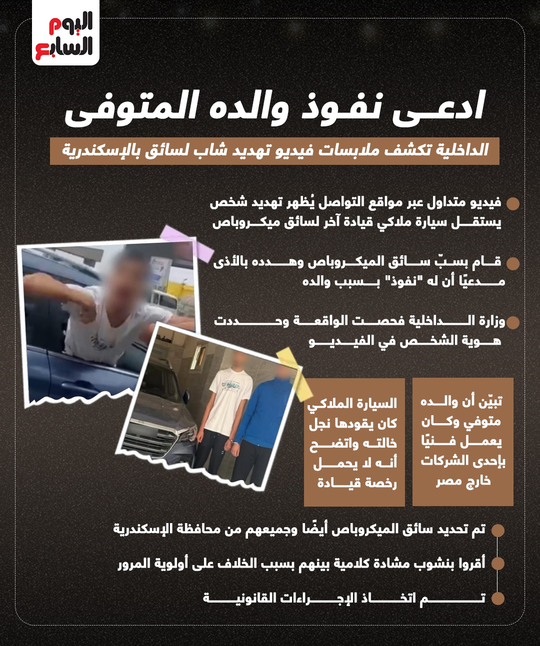 الداخلية تكشف ملابسات فيديو تهديد شاب لسائق بالإسكندرية