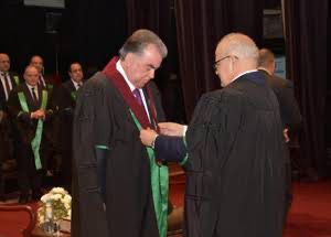 رئيس طاجستان خلال زيارة جامعة القاهرة رئيس طاجستان خلال زيارة جامعة القاهرة