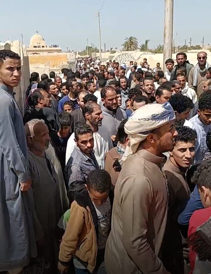 تشييع جنازات 7 شباب بقري مركز اطسا بالفيوم راحوا ضحية حادث تصادم في ليبيا