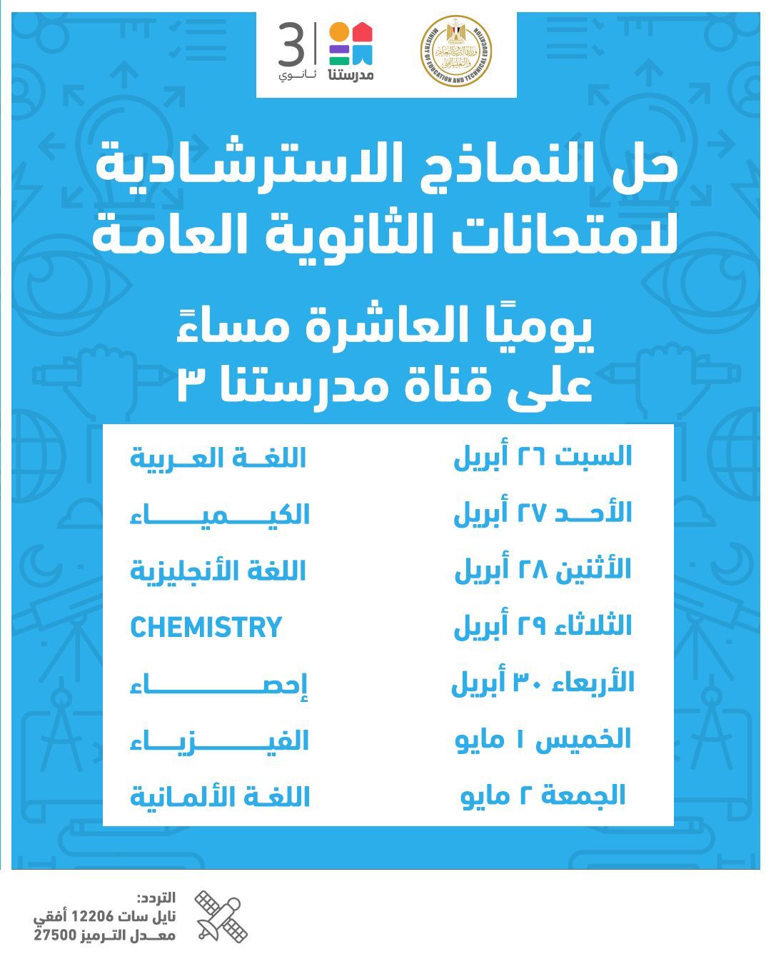 النماذج الاسترشادية الجديدة لأسئلة امتحانات الثانوية العامة (3)