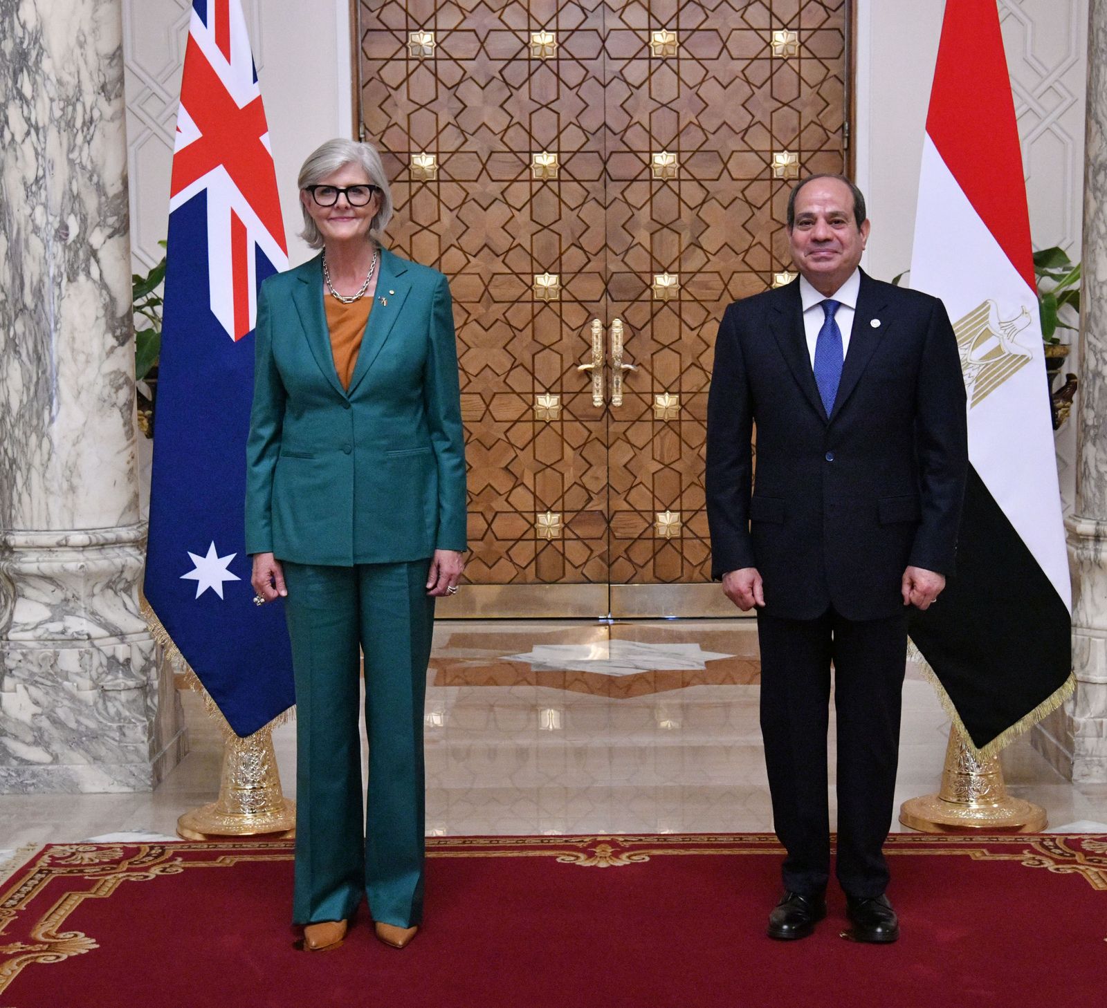 الرئيس السيسى والسيدة سام موستين الحاكم العام لكومنولث أستراليا (4)