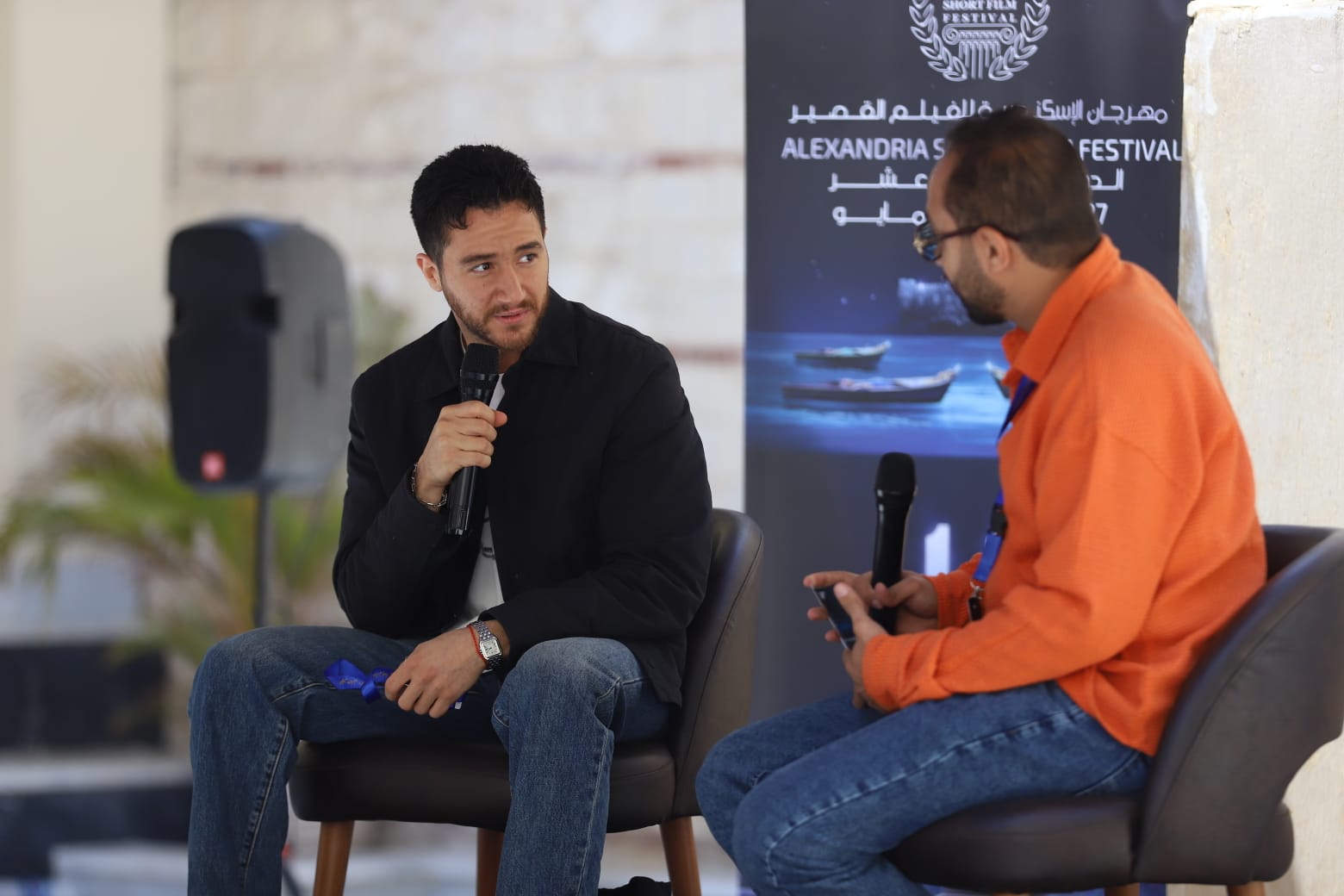 جانب من ندوة الفنان أحمد مالك بالإسكندرية للفيلم القصير (1)
