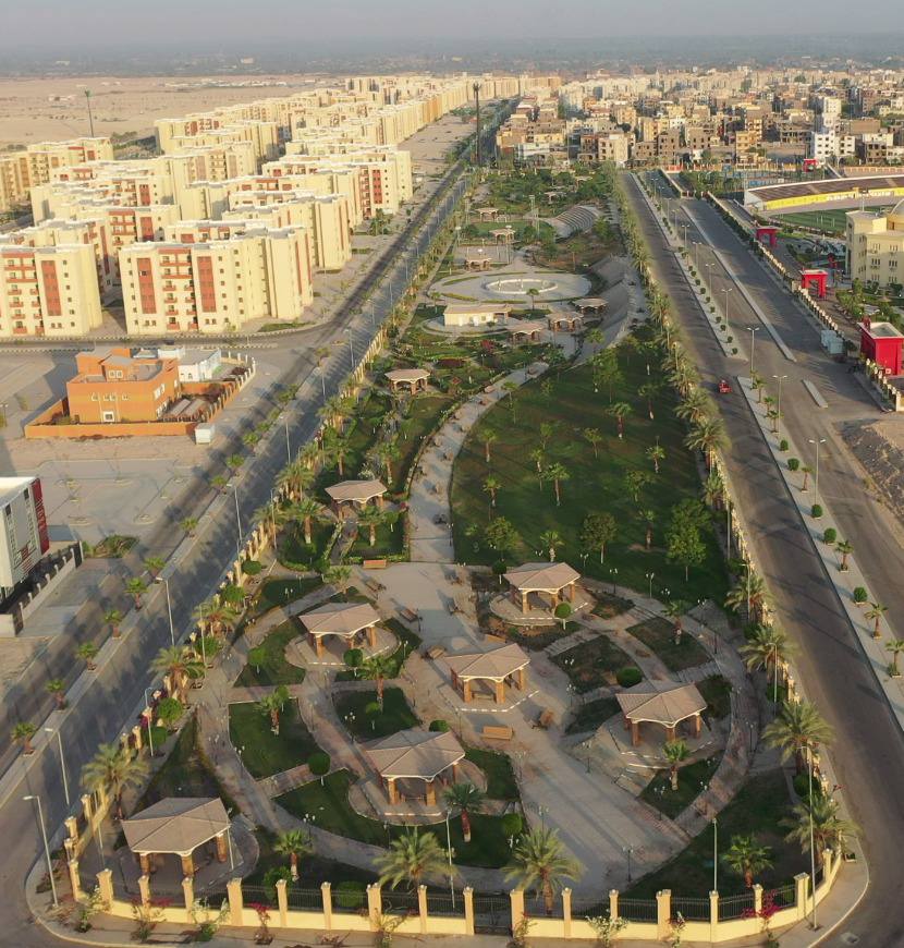 مدينة طيبة الجديدة من الأعلى وتنظيم مميز لها