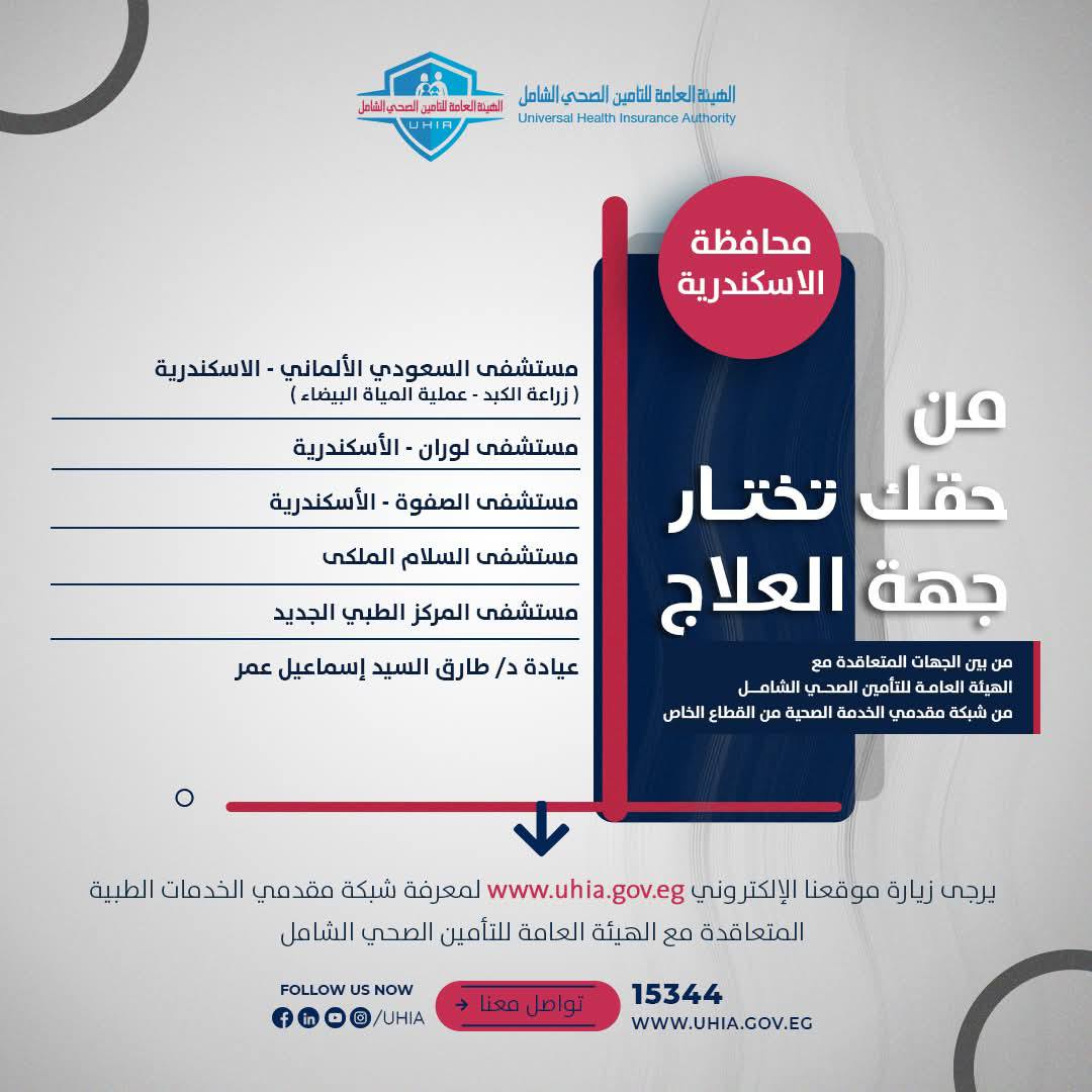 مستشفيات آخرى ضمن تحديثات هيئة التأمين الصحى الشامل مستشفيات آخرى ضمن تحديثات هيئة التأمين الصحى الشامل